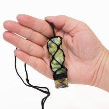 Load image into Gallery viewer, Natural Labradorite Netted Necklace
