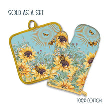 Load image into Gallery viewer, Oven Mitt &amp; Pot Holder Set / Fields Of Gold
