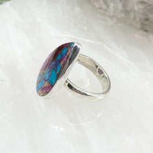 Load image into Gallery viewer, Sophia Sterling Silver Purple Mohave Oyster Turquoise Ring / Adjustable
