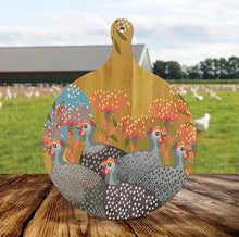 Load image into Gallery viewer, Round Grazing Board  / Grey Guineas
