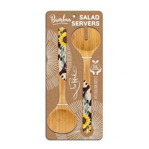 Salad Servers / Sunflower Cowhide