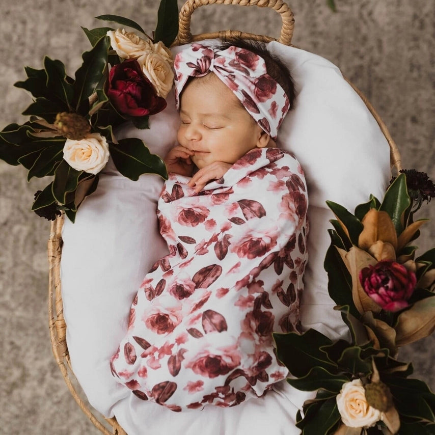 Fleur / Snuggle Swaddle & Topknot Set