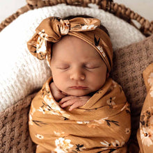 Load image into Gallery viewer, Golden Flower Topknot Headband
