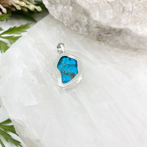 Indie Sterling Silver Turquoise Rough Pendant  245