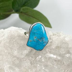 Maya Sterling Silver Turquoise Rough Ring / Adjustable