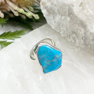 Maya Sterling Silver Turquoise Rough Ring / Adjustable