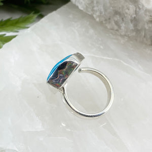 Maya Sterling Silver Turquoise Rough Ring / Adjustable