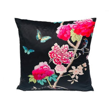 Load image into Gallery viewer, Black Birds Velvet Cushion / Square
