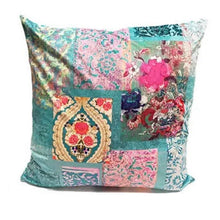 Load image into Gallery viewer, Venezia Turquoise 1 Velvet Cushion / Square
