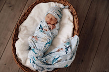 Load image into Gallery viewer, Whale / Baby Jersey Wrap &amp; Beanie Set
