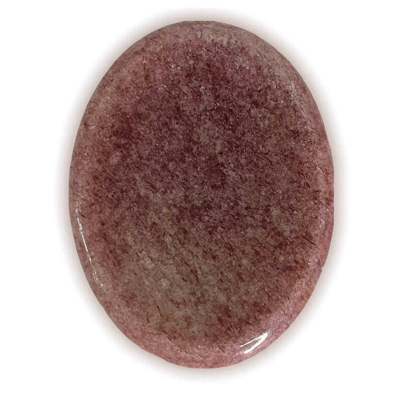 Palm/Worry Stone / Strawberry Quartz